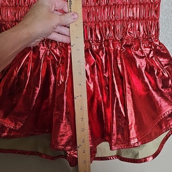 NWT Game Day Shiny Red Skort Shorts Arkansas Ole Miss Oklahoma Nebraska Georgia - Picture 6 of 8